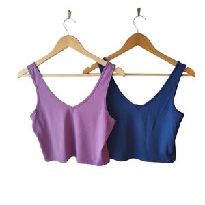 Shein Blue and Purple Ribbed Tank Top Bundle Size Large